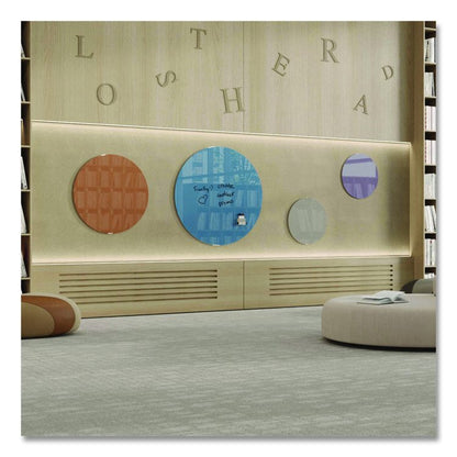Coda Low Profile Circular Non-Magnetic Glassboard, 36 x 36, Denim Surface
