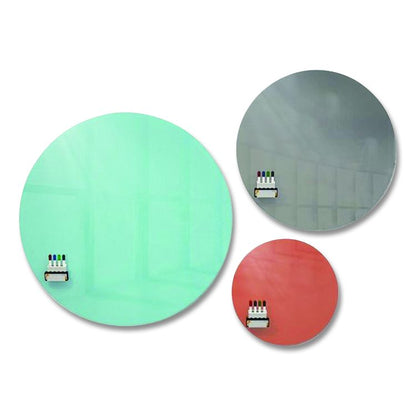 Coda Low Profile Circular Non-Magnetic Glassboard, 36 x 36, Smoke Surface