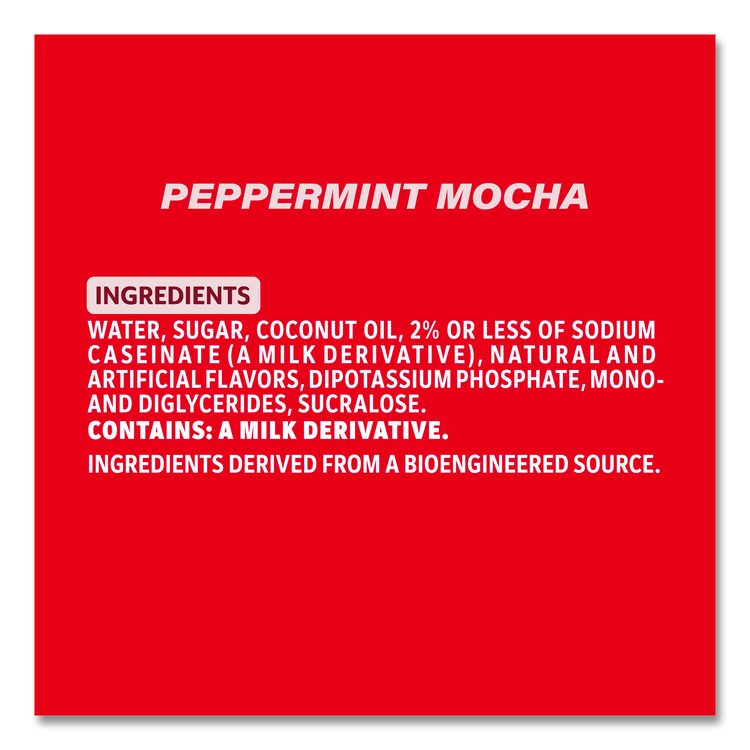 Liquid Coffee Creamer, Peppermint Mocha/Pumpkin Spice, 0.38 oz Mini Cups, 50/Pack, 4 Packs/Carton