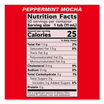 Liquid Coffee Creamer, Peppermint Mocha/Pumpkin Spice, 0.38 oz Mini Cups, 50/Pack, 4 Packs/Carton
