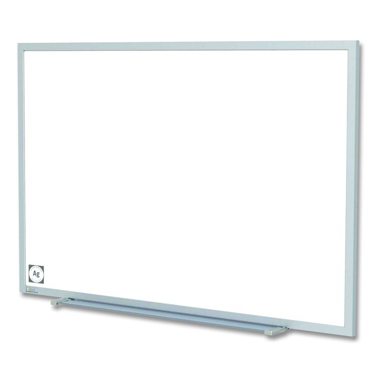 Hygienic Porcelain Magnetic Whiteboard with Aluminum Frame, 87.91" x 48.5", White Surface, Satin Aluminum Frame