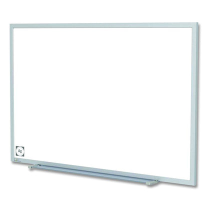 Hygienic Porcelain Magnetic Whiteboard with Aluminum Frame, 87.91" x 48.5", White Surface, Satin Aluminum Frame