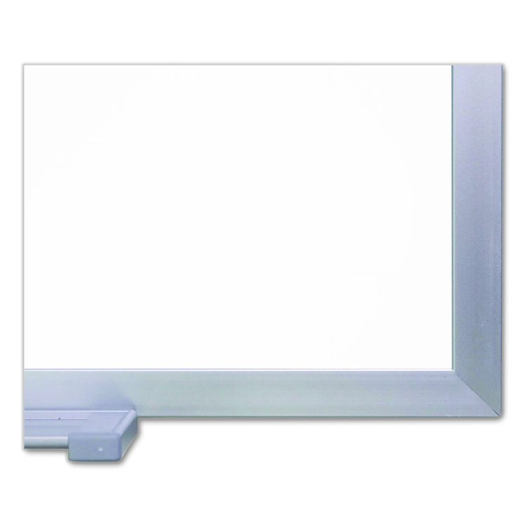 Two-Piece M1 Porcelain Magnetic Whiteboard, 120.75" x 48.5", White Surface, Satin Aluminum Frame