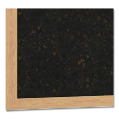 Natural Cork Bulletin Board with Wood Frame, 87.94" x 48.5", Chocolate Surface, Natural Oak Frame