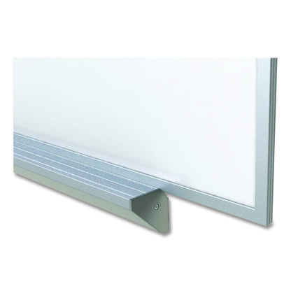 M1 Porcelain Magnetic Whiteboard with Box Tray, 87.91 x 51.25, White Surface, Satin Aluminum Frame