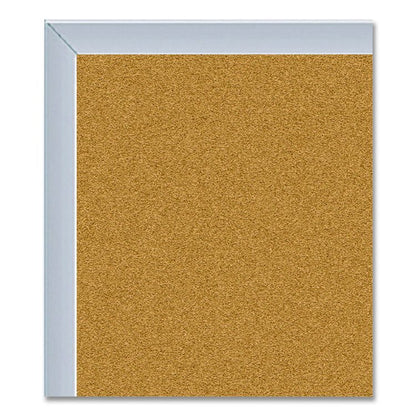 Natural Cork Bulletin Board with Aluminum Frame, 87.91" x 48.5", Tan Surface, Satin Aluminum Frame