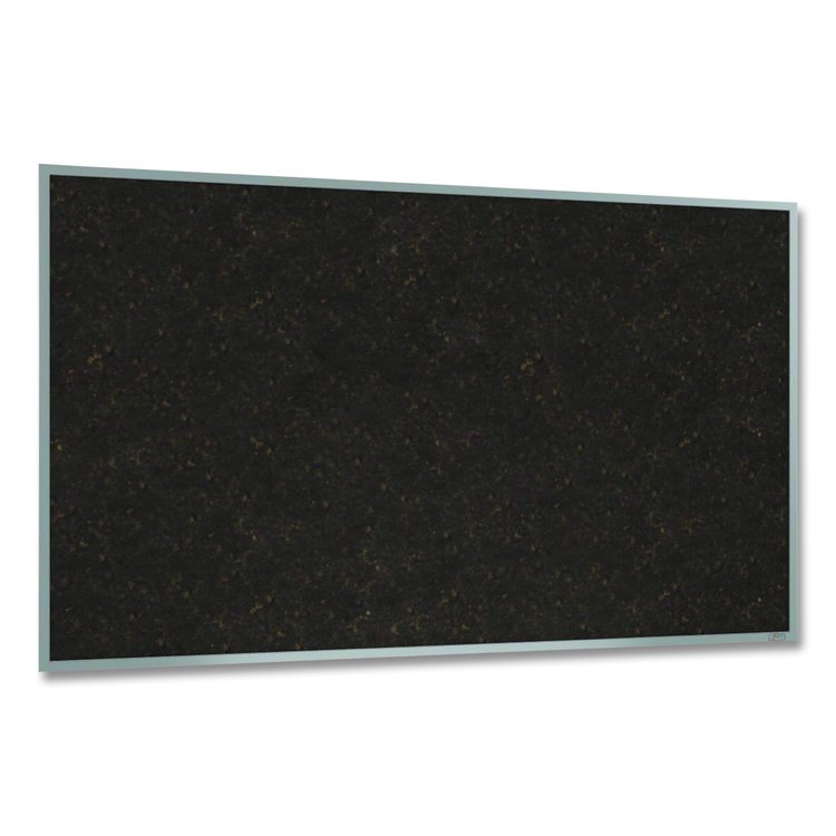 Natural Cork Bulletin Board with Aluminum Frame, 87.91" x 48.5", Chocolate Surface, Satin Aluminum Frame