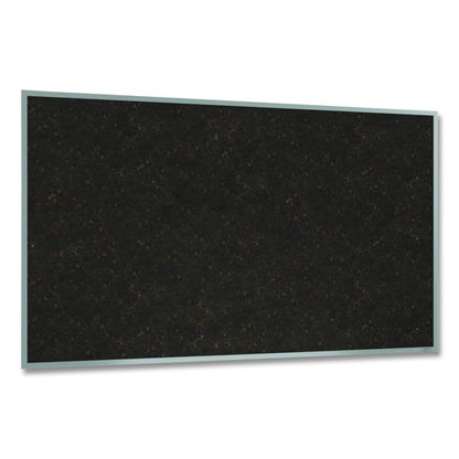 Natural Cork Bulletin Board with Aluminum Frame, 87.91" x 48.5", Chocolate Surface, Satin Aluminum Frame