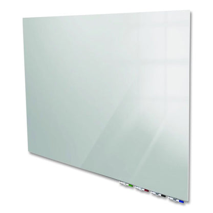 Aria Low-Profile Frameless Magnetic Glassboard, 48" x 36", Gray Surface