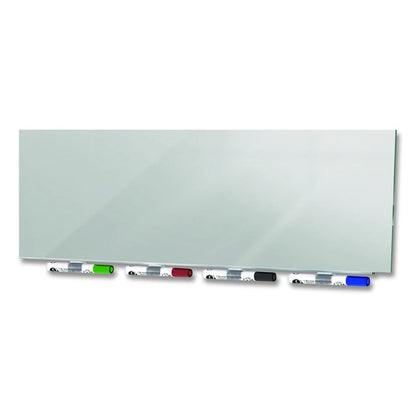 Aria Low-Profile Frameless Magnetic Glassboard, 48" x 36", Gray Surface