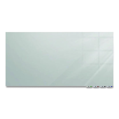 Aria Low-Profile Frameless Magnetic Glassboard, 48" x 36", Gray Surface