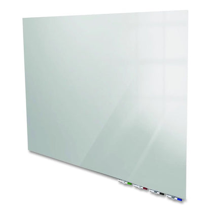 Aria Low-Profile Frameless Magnetic Glassboard, 60" x 36", Gray Surface