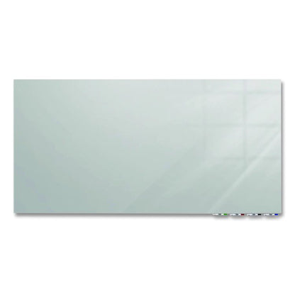 Aria Low-Profile Frameless Magnetic Glassboard, 60" x 36", Gray Surface