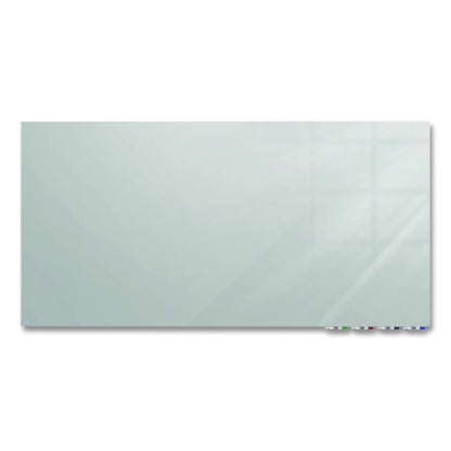 Aria Low-Profile Frameless Magnetic Glassboard, 72" x 48", Gray Surface