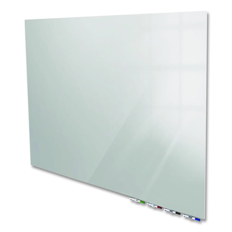 Aria Low-Profile Frameless Magnetic Glassboard, 96" x 48", Gray Surface