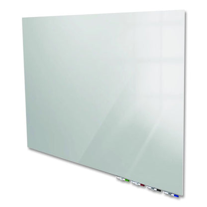 Aria Low-Profile Frameless Magnetic Glassboard, 96" x 48", Gray Surface
