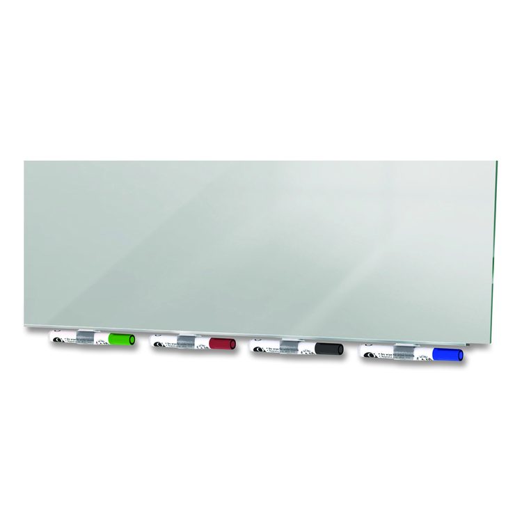 Aria Low-Profile Frameless Magnetic Glassboard, 96" x 48", Gray Surface