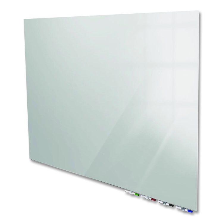 Aria Low-Profile Frameless Magnetic Glassboard, 120" x 48", Gray Surface