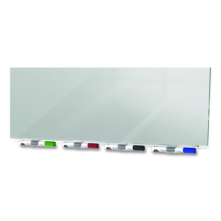 Aria Low-Profile Frameless Magnetic Glassboard, 120" x 48", Gray Surface