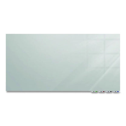 Aria Low-Profile Frameless Magnetic Glassboard, 120" x 48", Gray Surface