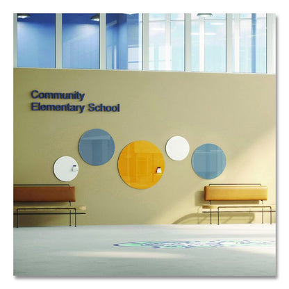 Coda Low Profile Circular Magnetic Glassboard, 48 x 48, Denim Surface