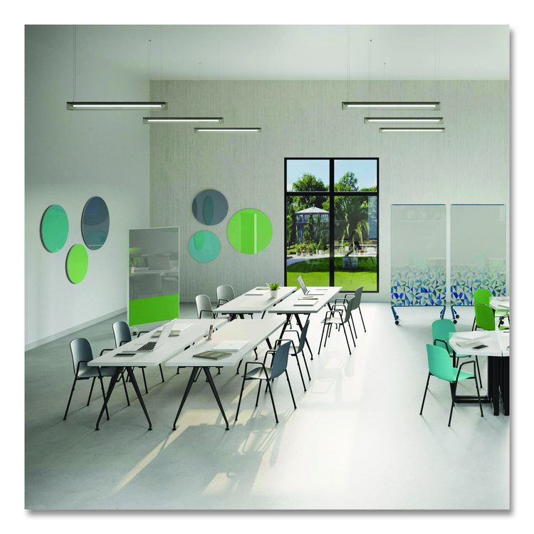 Coda Low Profile Circular Magnetic Glassboard, 48 x 48, Smoke Surface