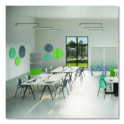Coda Low Profile Circular Non-Magnetic Glassboard, 48 x 48, Denim Surface