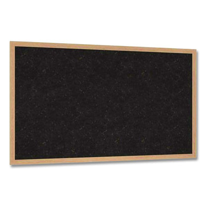 Natural Cork Bulletin Board with Wood Frame, 87.94" x 48.5", Chocolate Surface, Natural Oak Frame
