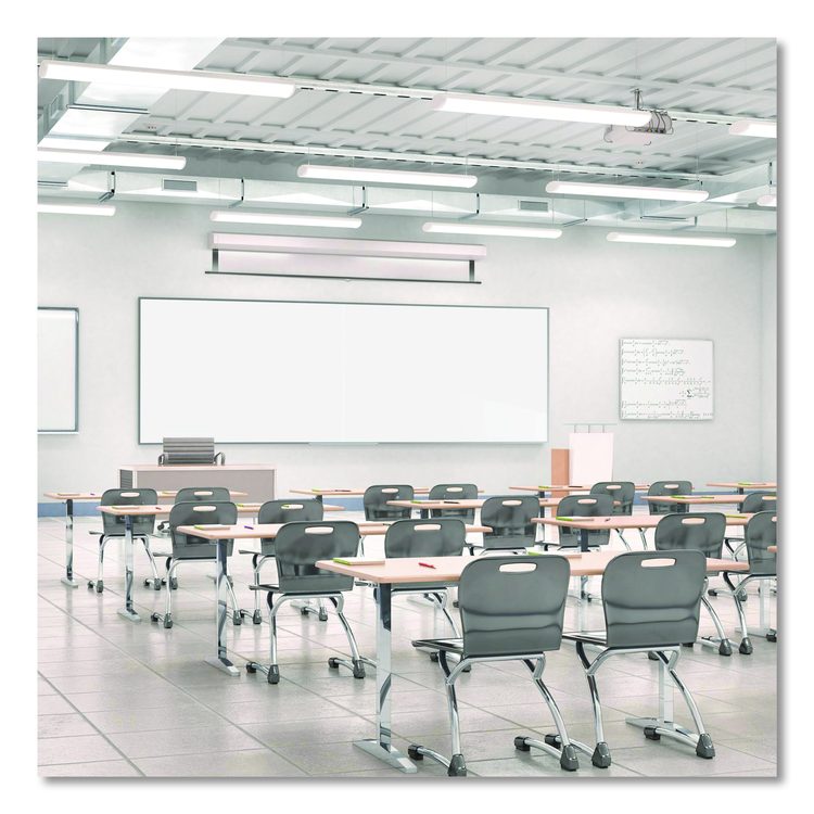 Two-Piece M2 Non-Magnetic Whiteboard with Aluminum Frame, 120.75" x 48.5", White Surface, Satin Aluminum Frame