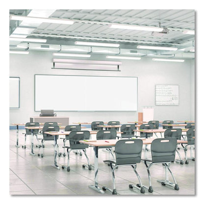 Two-Piece M2 Non-Magnetic Whiteboard with Aluminum Frame, 120.75" x 48.5", White Surface, Satin Aluminum Frame