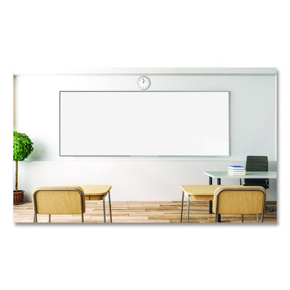 Two-Piece M2 Non-Magnetic Whiteboard with Aluminum Frame, 120.75" x 48.5", White Surface, Satin Aluminum Frame