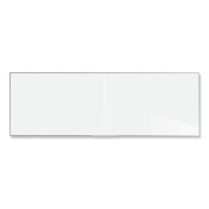 Two-Piece M2 Non-Magnetic Whiteboard with Aluminum Frame, 144.5" x 48.5", White Surface, Satin Aluminum Frame