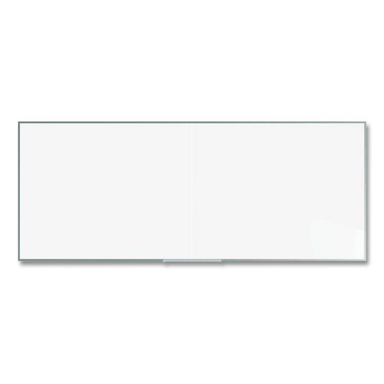 Two-Piece M2 Non-Magnetic Whiteboard with Aluminum Frame, 120.75" x 48.5", White Surface, Satin Aluminum Frame