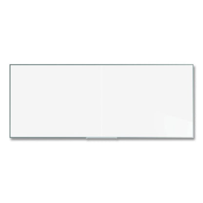 Two-Piece M2 Non-Magnetic Whiteboard with Aluminum Frame, 120.75" x 48.5", White Surface, Satin Aluminum Frame