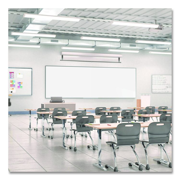 Two-Piece M2 Non-Magnetic Whiteboard with Aluminum Frame, 144.5" x 48.5", White Surface, Satin Aluminum Frame