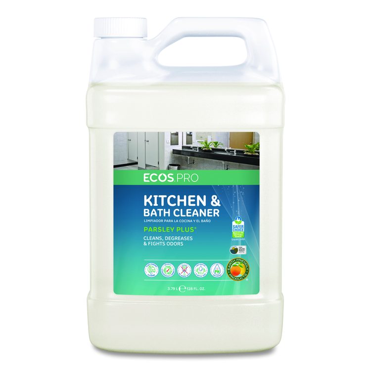 Parsley Plus All-Purpose Kitchen and Bathroom Cleaner, Herbal Scent, 1 gal Bottle, 4/Carton