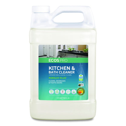 Parsley Plus All-Purpose Kitchen and Bathroom Cleaner, Herbal Scent, 1 gal Bottle, 4/Carton