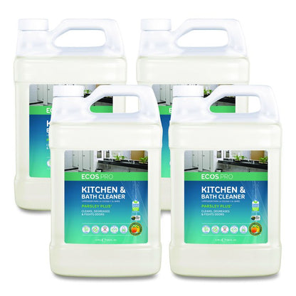 Parsley Plus All-Purpose Kitchen and Bathroom Cleaner, Herbal Scent, 1 gal Bottle, 4/Carton