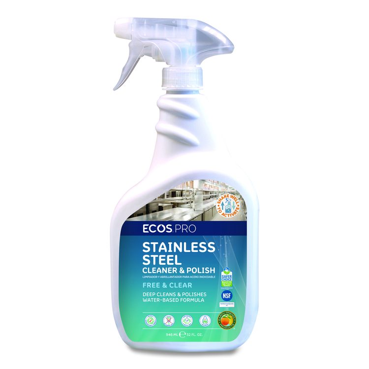 Stainless Steel Cleaner and Polish, 32 oz Spray Bottle, 6/Carton