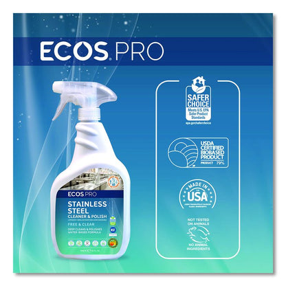 Stainless Steel Cleaner and Polish, 32 oz Spray Bottle, 6/Carton