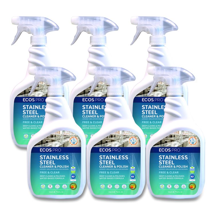 Stainless Steel Cleaner and Polish, 32 oz Spray Bottle, 6/Carton