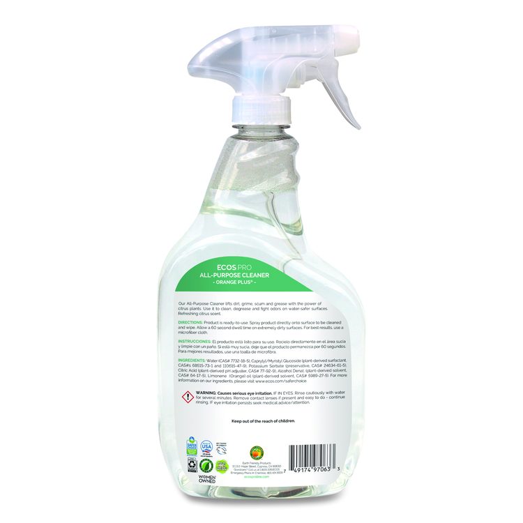 Orange Plus All-Purpose Cleaner and Degreaser, 32 oz Spray Bottle, 6/Carton