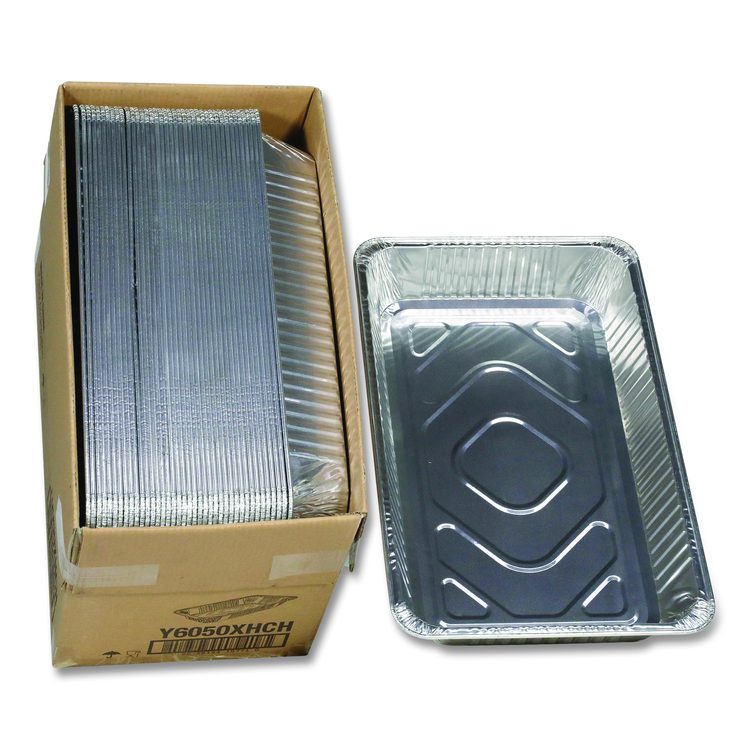 Aluminum Steam Table Pan, Full-Size Deep Heavy Duty, 3.37" Deep, 19.6 x 11.6, 40/Carton