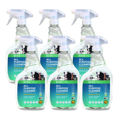Orange Plus All-Purpose Cleaner and Degreaser, 32 oz Spray Bottle, 6/Carton