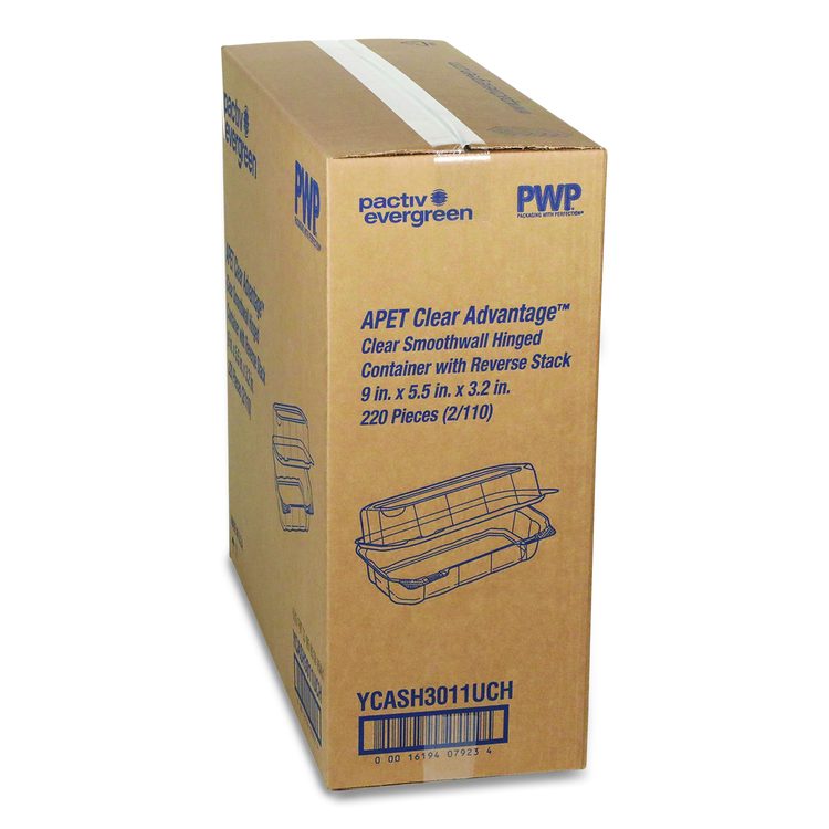 Hoagie Hinged Lid Container, 9 x 5.5 x 3.2, Clear, Plastic, 220/Carton