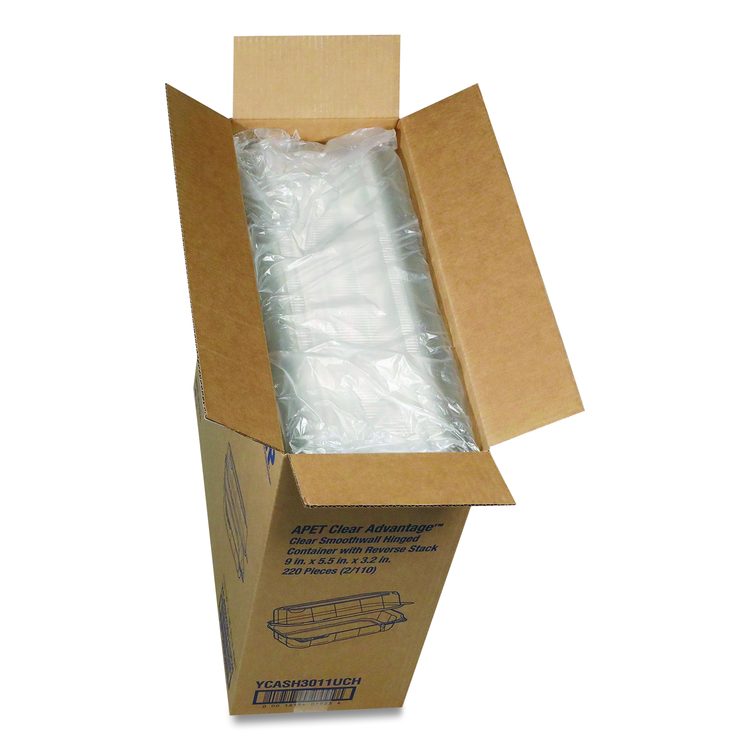 Hoagie Hinged Lid Container, 9 x 5.5 x 3.2, Clear, Plastic, 220/Carton