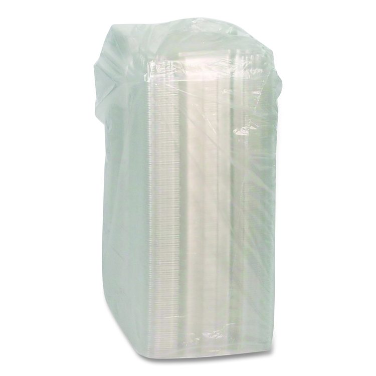 Hinged Lid Hot Dog Container, 6.5 x 2.8 x 2.3, Clear, Plastic, 250/Carton