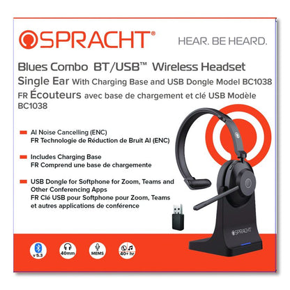 Blues Combo Monaural Headset, Over The Head, Black