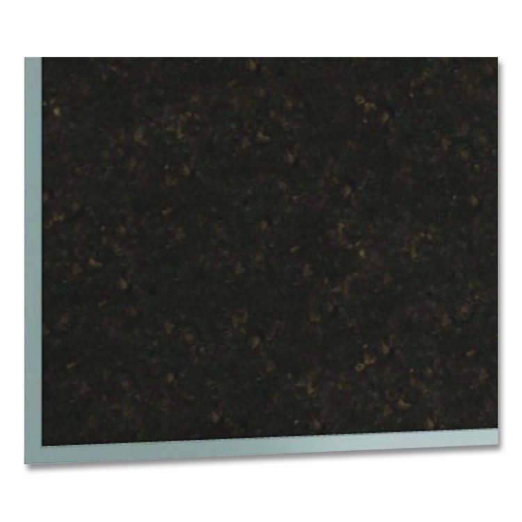 Natural Cork Bulletin Board with Aluminum Frame, 87.91" x 48.5", Chocolate Surface, Satin Aluminum Frame