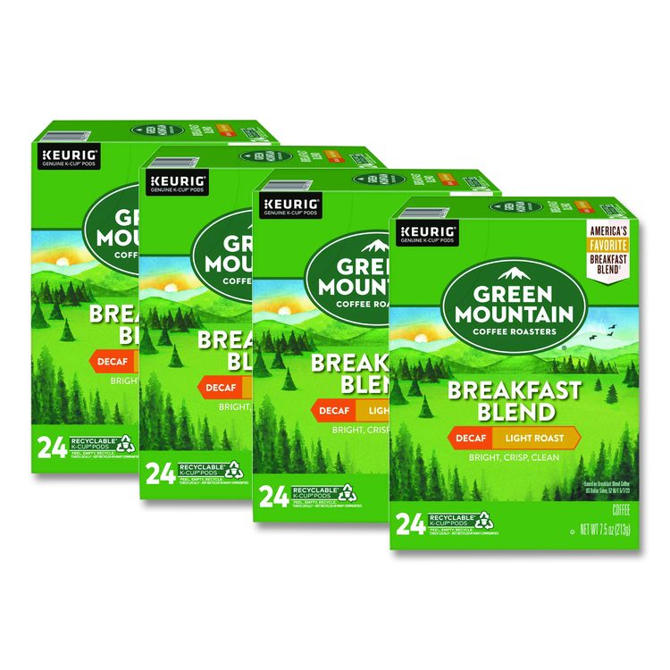 Breakfast Blend Decaf Coffee K-Cups, 96/Carton